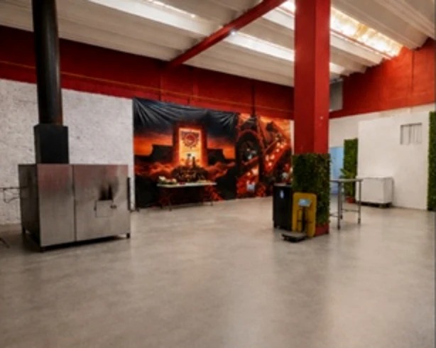 Área de cremación y horno